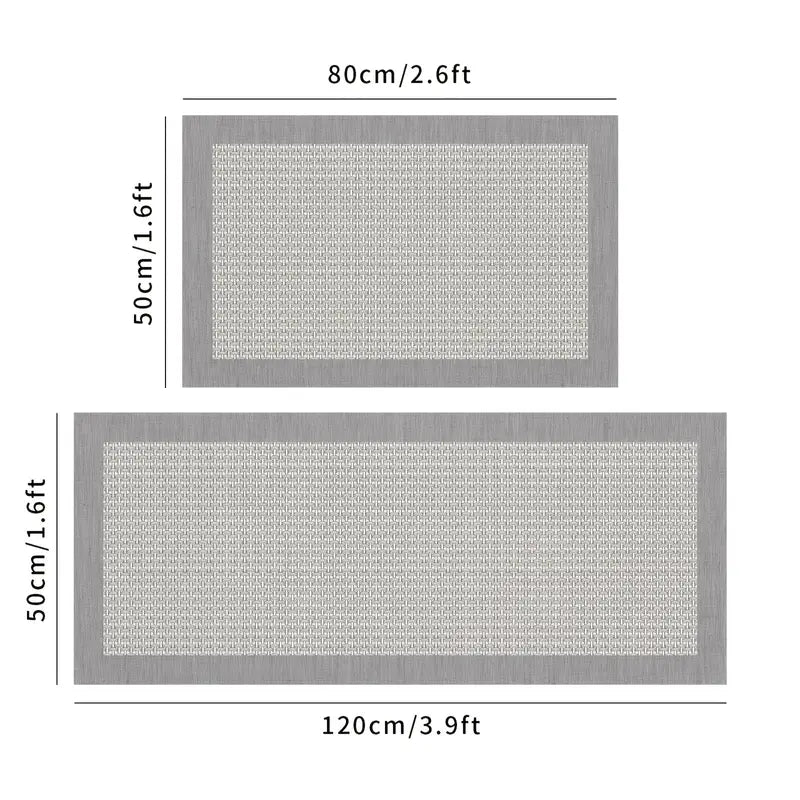 2-Pack Elegant Non-Slip Kitchen Mats, Waterproof